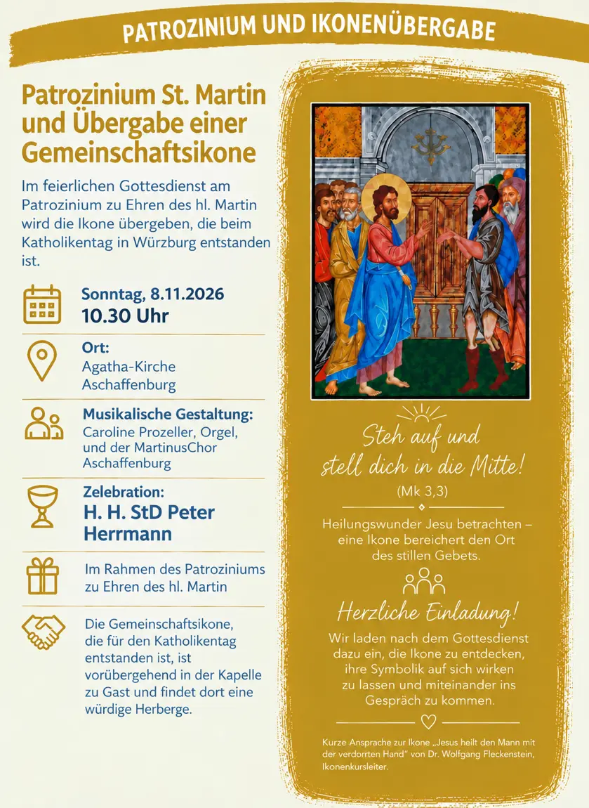 Einladung zum Patrozinium St. Martin und zur Übergabe einer Gemeinschaftsikone
