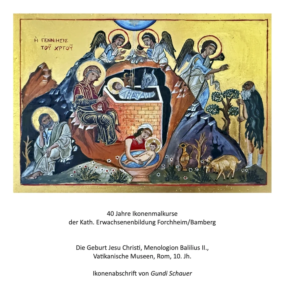 Ikone der Geburt Jesu Christi nach russischer Vorlage